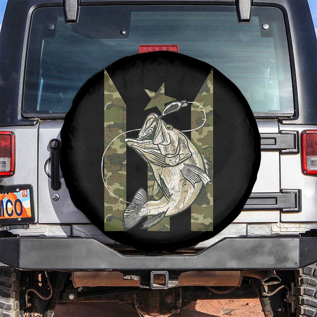 Fishing Puerto Rico Flag Spare Tire Cover Bass Fish Fisherman Camo Camouflage US Flag - Wonder Print Shop