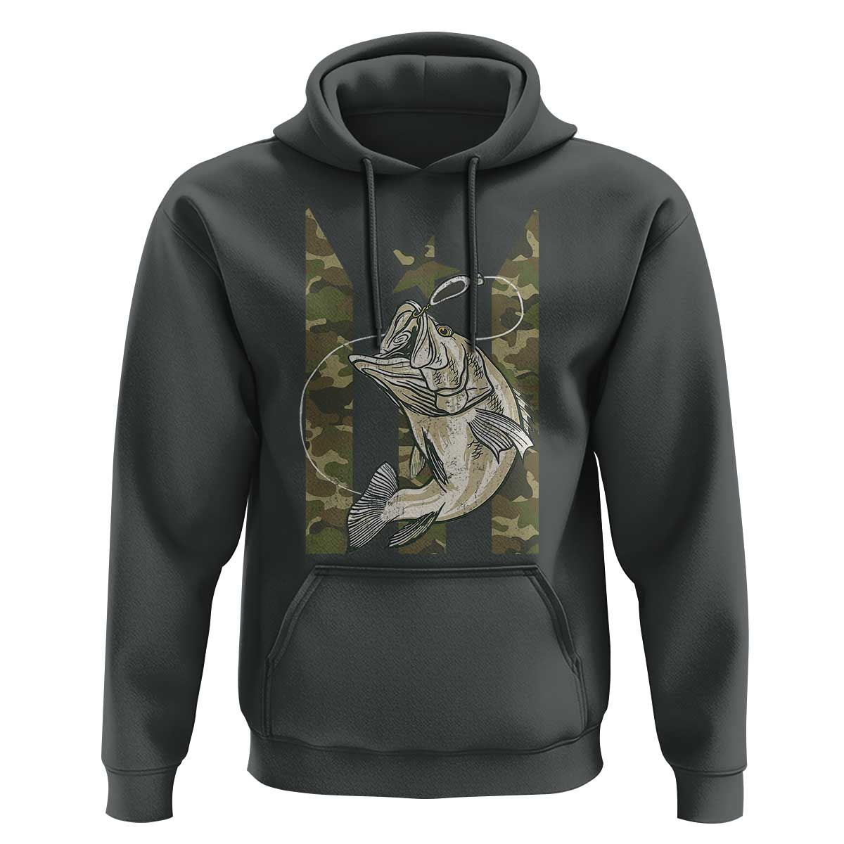 Fishing Puerto Rico Flag Hoodie Bass Fish Fisherman Camo Camouflage US Flag - Wonder Print Shop