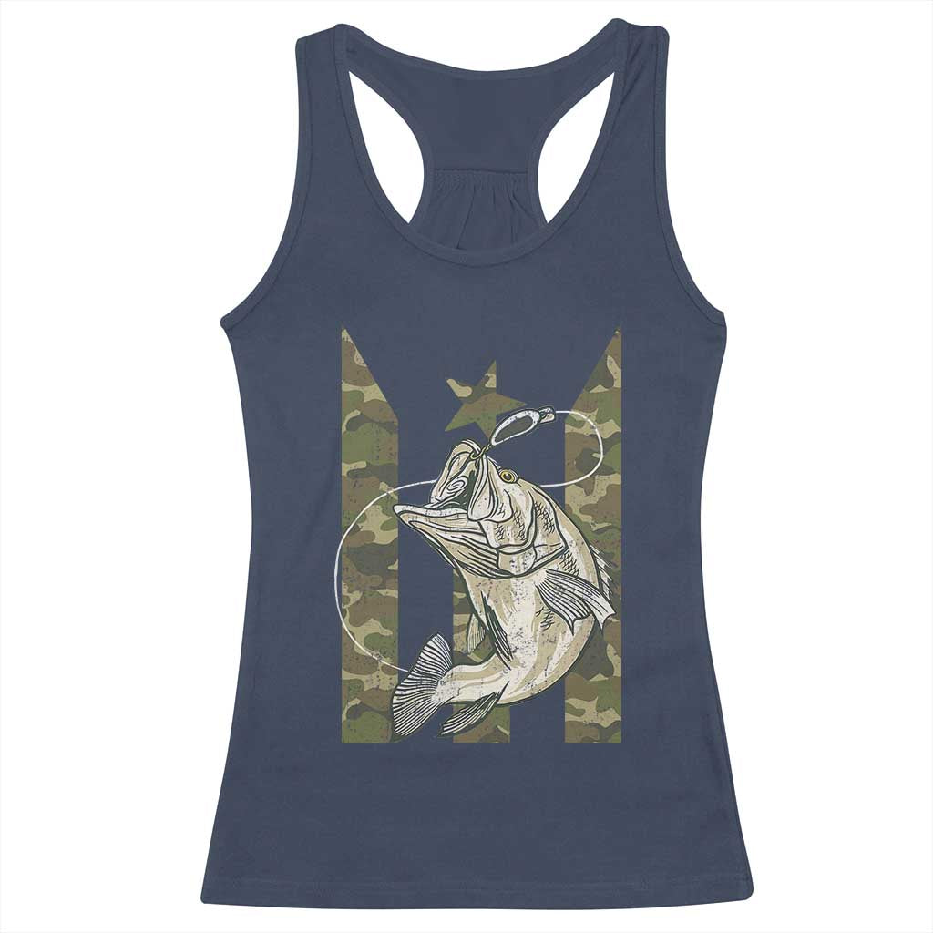 Fishing Puerto Rico Flag Racerback Tank Top Bass Fish Fisherman Camo Camouflage US Flag - Wonder Print Shop