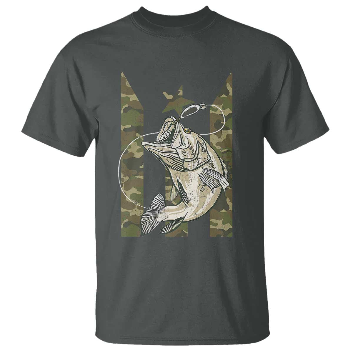 Fishing Puerto Rico Flag T Shirt Bass Fish Fisherman Camo Camouflage US Flag - Wonder Print Shop