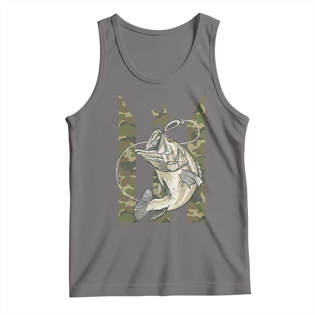 Fishing Puerto Rico Flag Tank Top Bass Fish Fisherman Camo Camouflage US Flag - Wonder Print Shop