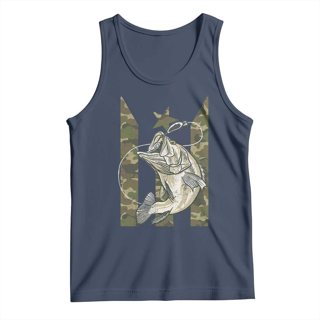 Fishing Puerto Rico Flag Tank Top Bass Fish Fisherman Camo Camouflage US Flag - Wonder Print Shop