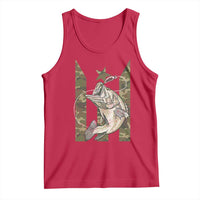 Fishing Puerto Rico Flag Tank Top Bass Fish Fisherman Camo Camouflage US Flag - Wonder Print Shop