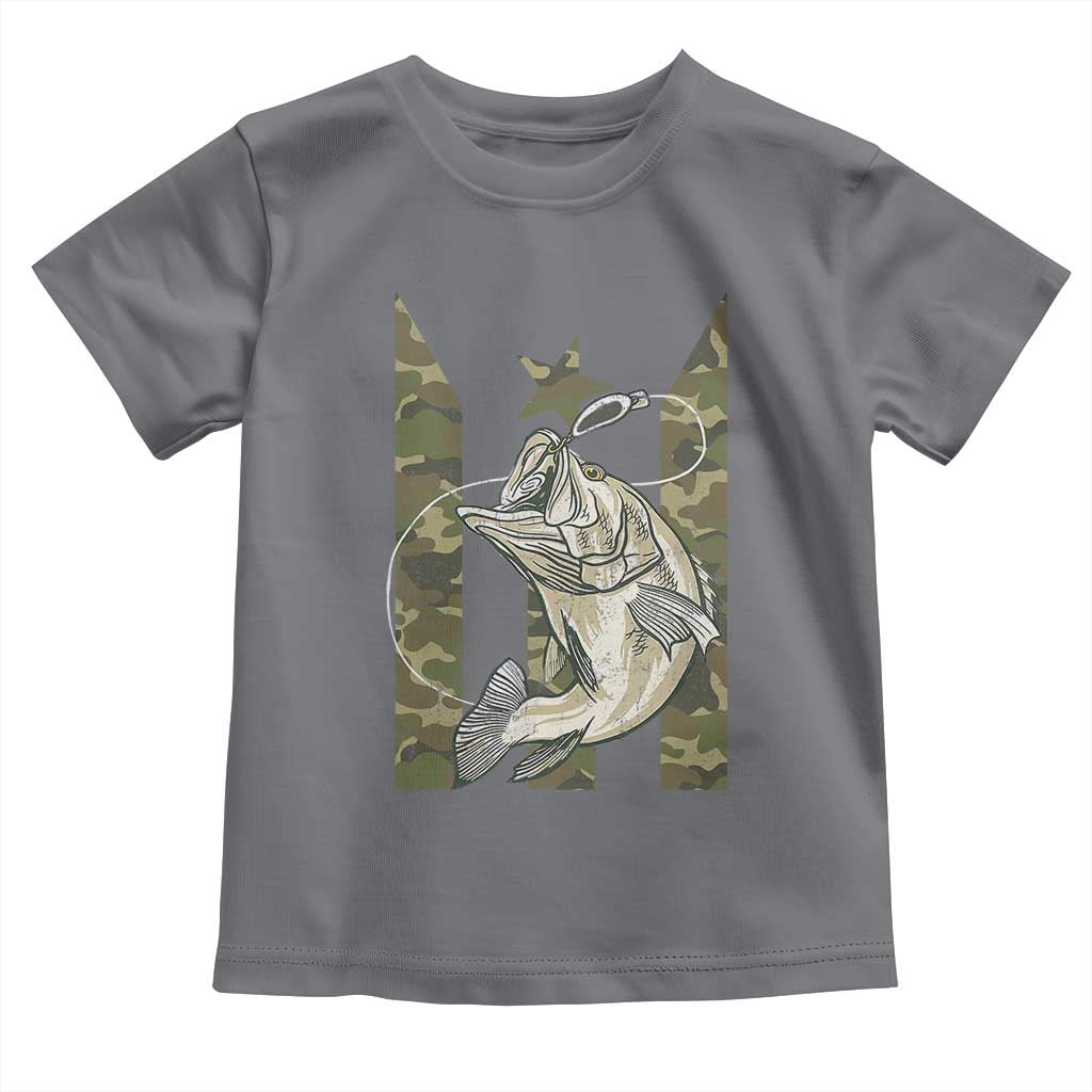 Fishing Puerto Rico Flag Toddler T Shirt Bass Fish Fisherman Camo Camouflage US Flag - Wonder Print Shop
