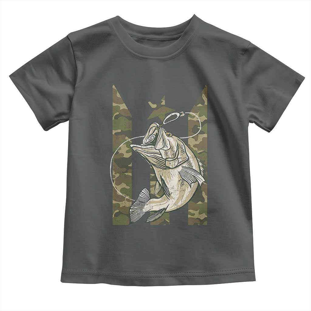 Fishing Puerto Rico Flag Toddler T Shirt Bass Fish Fisherman Camo Camouflage US Flag - Wonder Print Shop