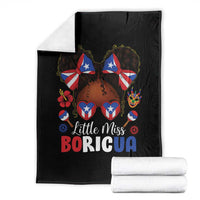Little Miss Boricua Throw Blanket Puerto Rican Afro Messy Bun Girls Kids - Wonder Print Shop