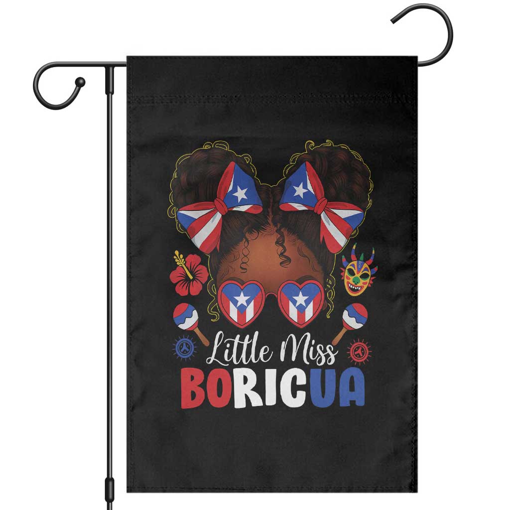Little Miss Boricua Garden Flag Puerto Rican Afro Messy Bun Girls Kids - Wonder Print Shop