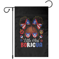 Little Miss Boricua Garden Flag Puerto Rican Afro Messy Bun Girls Kids - Wonder Print Shop