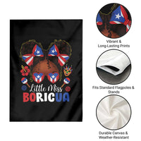 Little Miss Boricua Garden Flag Puerto Rican Afro Messy Bun Girls Kids - Wonder Print Shop