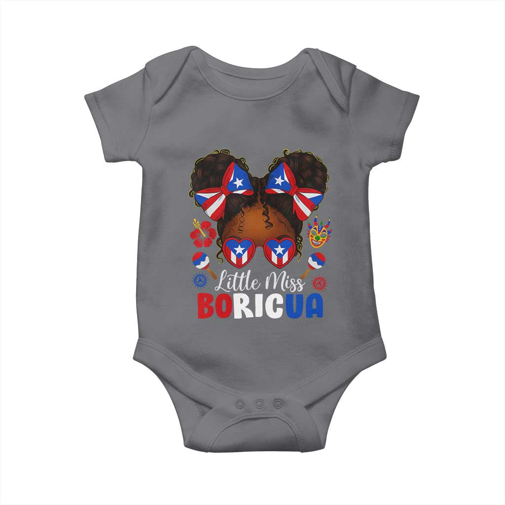 Little Miss Boricua Baby Onesie Puerto Rican Afro Messy Bun Girls Kids - Wonder Print Shop