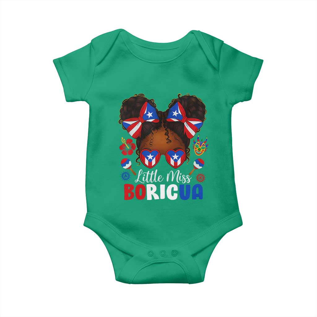Little Miss Boricua Baby Onesie Puerto Rican Afro Messy Bun Girls Kids - Wonder Print Shop