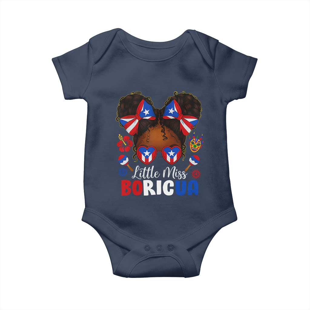 Little Miss Boricua Baby Onesie Puerto Rican Afro Messy Bun Girls Kids - Wonder Print Shop