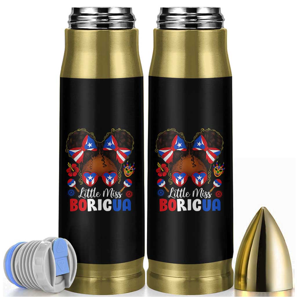 Little Miss Boricua Bullet Tumbler Puerto Rican Afro Messy Bun Girls Kids - Wonder Print Shop