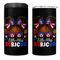 Little Miss Boricua 4 in 1 Can Cooler Tumbler Puerto Rican Afro Messy Bun Girls Kids - Wonder Print Shop