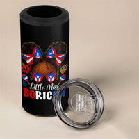 Little Miss Boricua 4 in 1 Can Cooler Tumbler Puerto Rican Afro Messy Bun Girls Kids - Wonder Print Shop