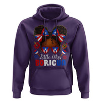Little Miss Boricua Hoodie Puerto Rican Afro Messy Bun Girls Kids - Wonder Print Shop