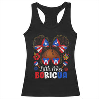 Little Miss Boricua Racerback Tank Top Puerto Rican Afro Messy Bun Girls Kids - Wonder Print Shop