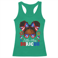 Little Miss Boricua Racerback Tank Top Puerto Rican Afro Messy Bun Girls Kids - Wonder Print Shop