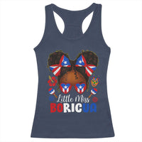 Little Miss Boricua Racerback Tank Top Puerto Rican Afro Messy Bun Girls Kids - Wonder Print Shop