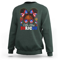 Little Miss Boricua Sweatshirt Puerto Rican Afro Messy Bun Girls Kids - Wonder Print Shop