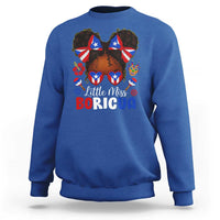 Little Miss Boricua Sweatshirt Puerto Rican Afro Messy Bun Girls Kids - Wonder Print Shop