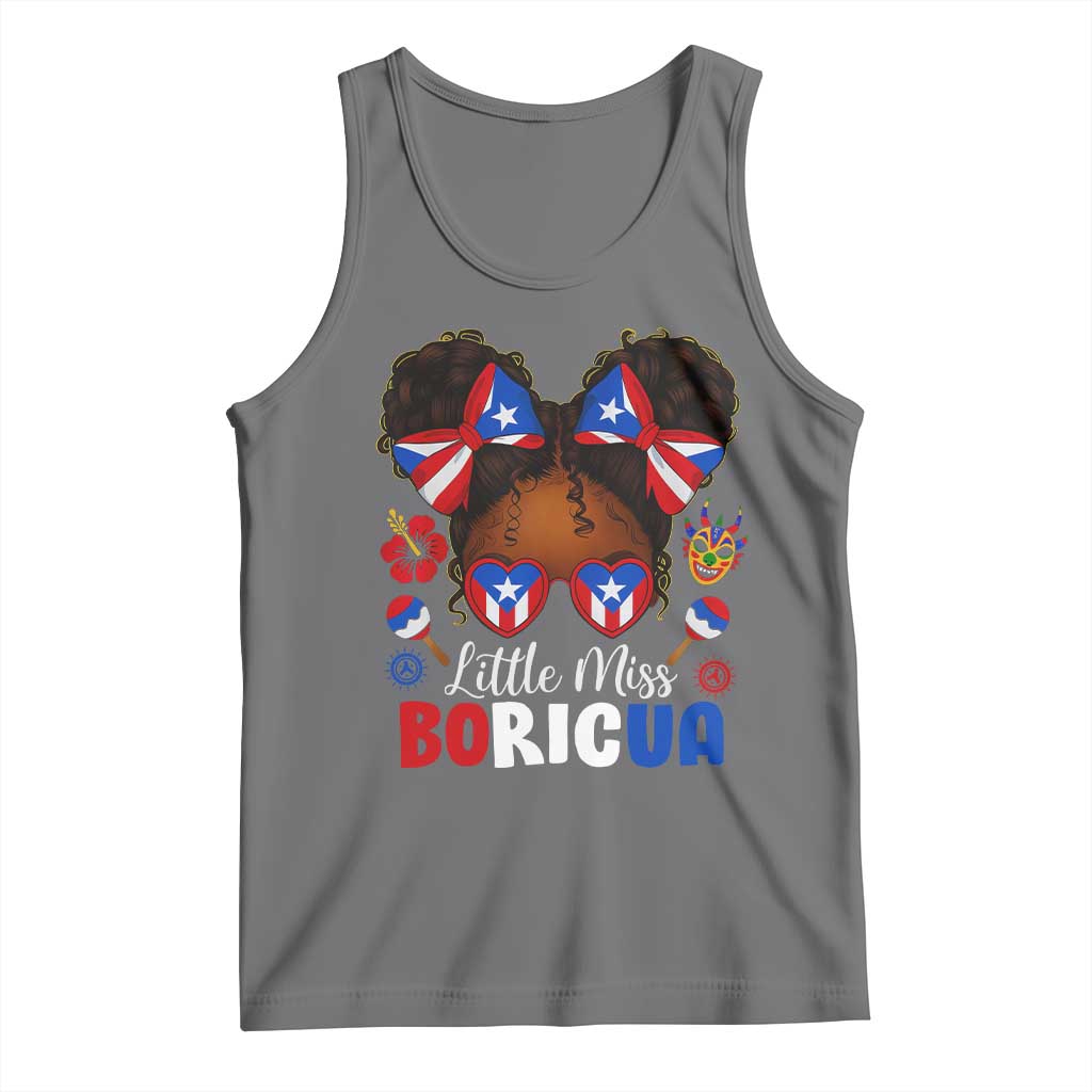 Little Miss Boricua Tank Top Puerto Rican Afro Messy Bun Girls Kids - Wonder Print Shop