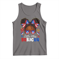 Little Miss Boricua Tank Top Puerto Rican Afro Messy Bun Girls Kids - Wonder Print Shop
