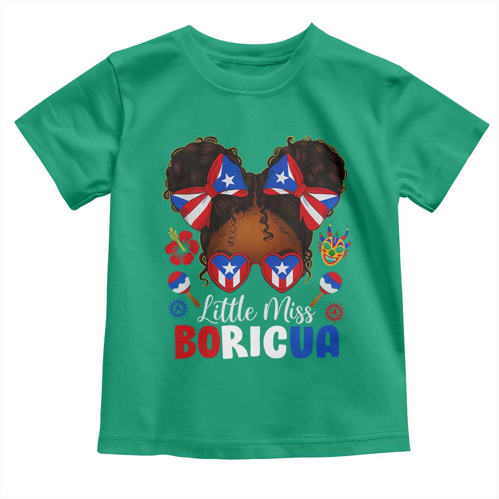 Little Miss Boricua Toddler T Shirt Puerto Rican Afro Messy Bun Girls Kids - Wonder Print Shop