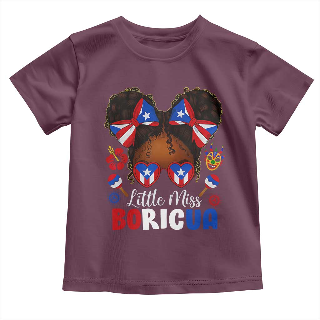 Little Miss Boricua Toddler T Shirt Puerto Rican Afro Messy Bun Girls Kids - Wonder Print Shop