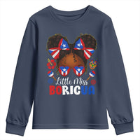 Little Miss Boricua Youth Sweatshirt Puerto Rican Afro Messy Bun Girls Kids - Wonder Print Shop