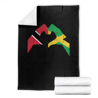 Trinidad and Tobago Jamaican Throw Blanket Two Flags One Heart