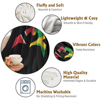 Trinidad and Tobago Jamaican Throw Blanket Two Flags One Heart