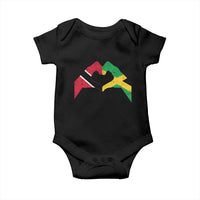 Trinidad and Tobago Jamaican Baby Onesie Two Flags One Heart