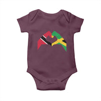 Trinidad and Tobago Jamaican Baby Onesie Two Flags One Heart