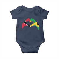 Trinidad and Tobago Jamaican Baby Onesie Two Flags One Heart