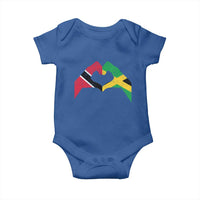 Trinidad and Tobago Jamaican Baby Onesie Two Flags One Heart