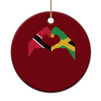 Trinidad and Tobago Jamaican Ceramic Ornament Two Flags One Heart