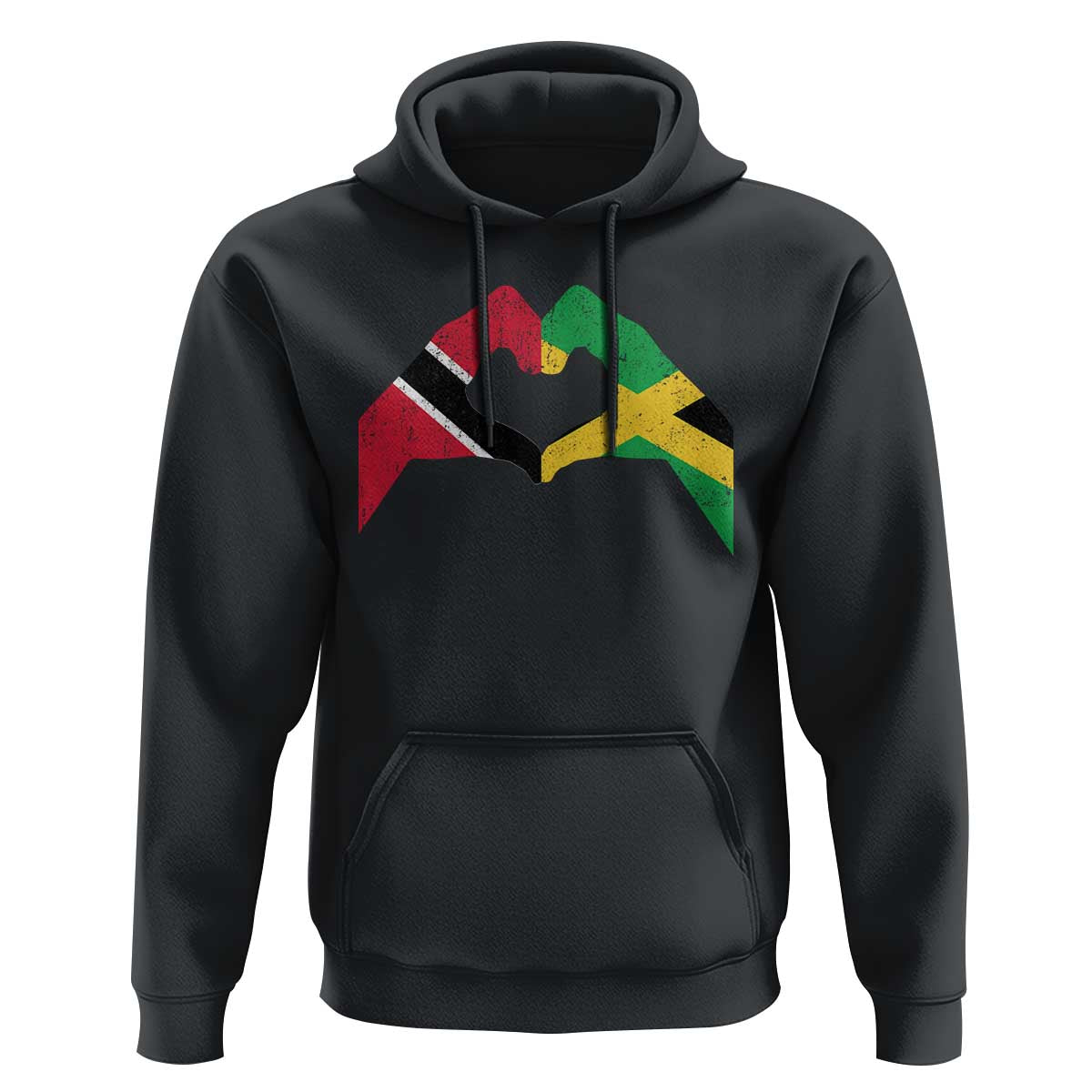 Trinidad and Tobago Jamaican Hoodie Two Flags One Heart