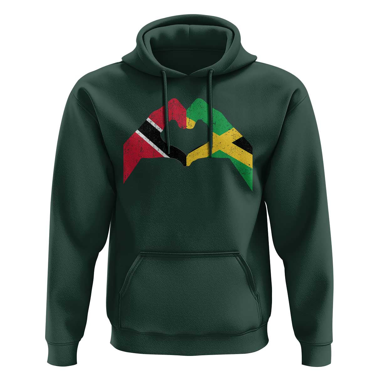 Trinidad and Tobago Jamaican Hoodie Two Flags One Heart