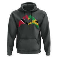Trinidad and Tobago Jamaican Hoodie Two Flags One Heart