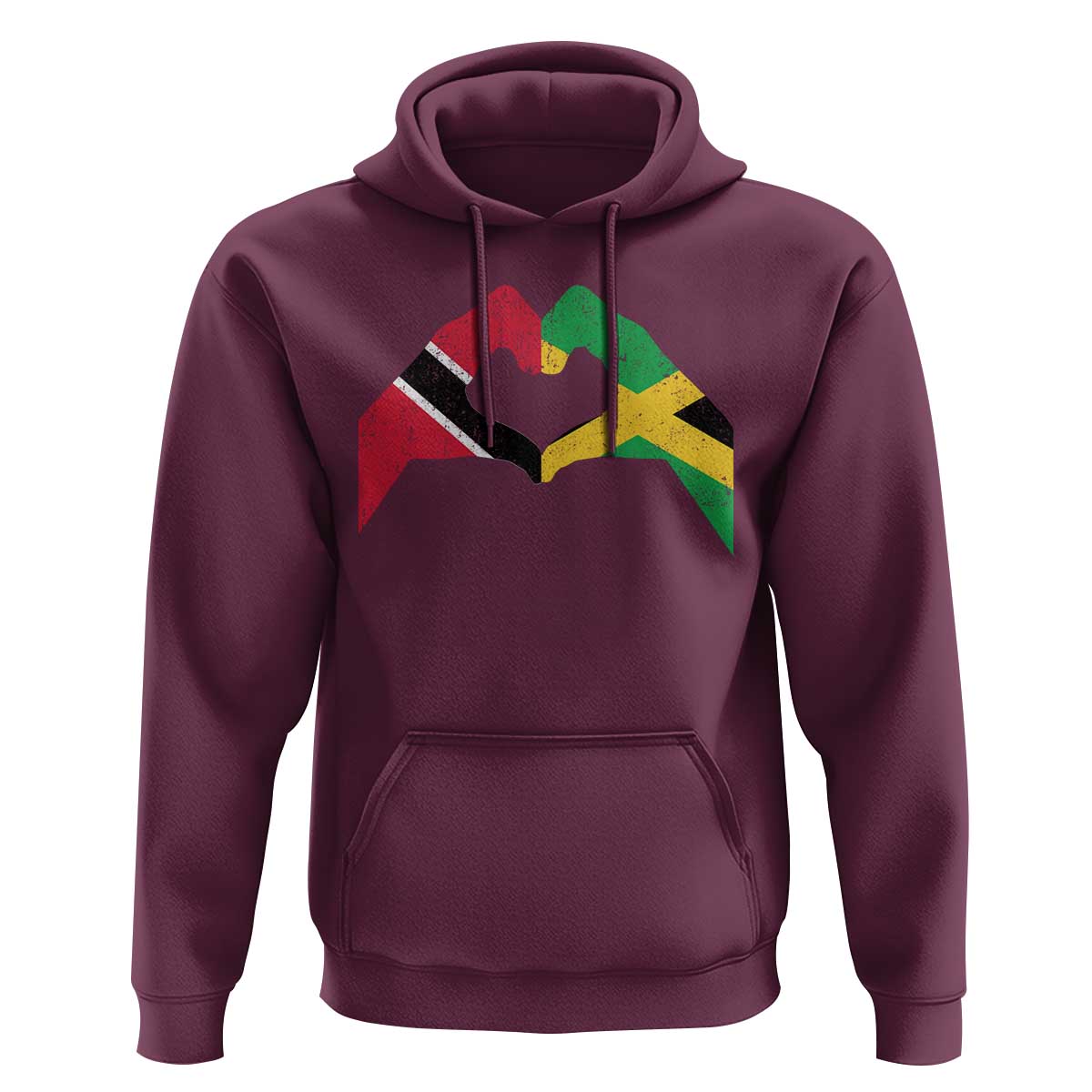 Trinidad and Tobago Jamaican Hoodie Two Flags One Heart
