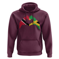 Trinidad and Tobago Jamaican Hoodie Two Flags One Heart