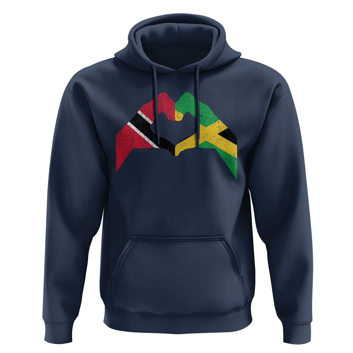 Trinidad and Tobago Jamaican Hoodie Two Flags One Heart