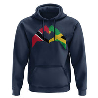 Trinidad and Tobago Jamaican Hoodie Two Flags One Heart