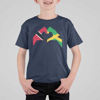 Trinidad and Tobago Jamaican T Shirt For Kid Two Flags One Heart
