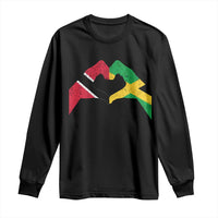 Trinidad and Tobago Jamaican Long Sleeve Shirt Two Flags One Heart