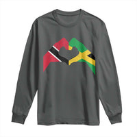 Trinidad and Tobago Jamaican Long Sleeve Shirt Two Flags One Heart
