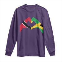 Trinidad and Tobago Jamaican Long Sleeve Shirt Two Flags One Heart