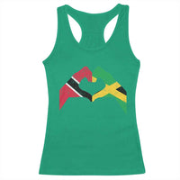 Trinidad and Tobago Jamaican Racerback Tank Top Two Flags One Heart
