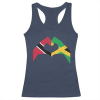 Trinidad and Tobago Jamaican Racerback Tank Top Two Flags One Heart